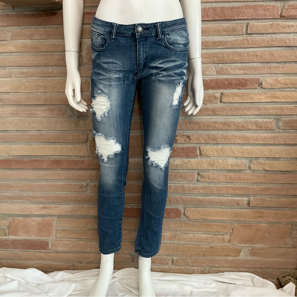Machine Nouvelle Mode Jeans Faded Distressed Size 9